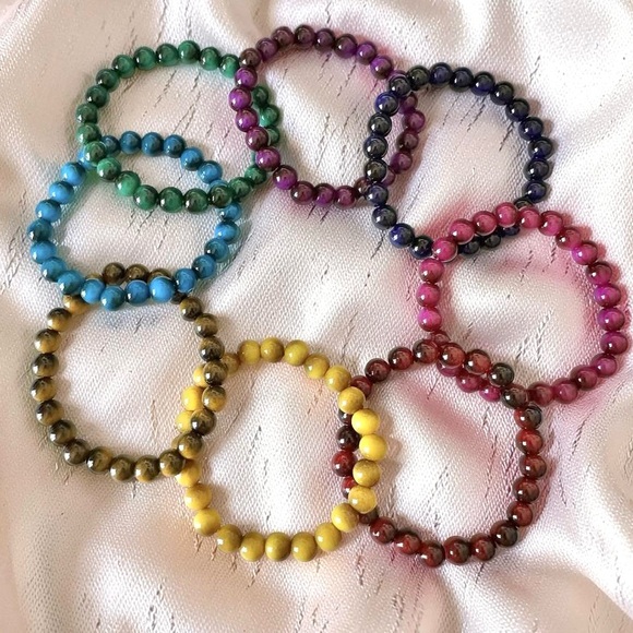 ✂️ SPRING SWEEP SALE Tiger’s Eye Natural Stone Beaded Stretchy Bracelet - Picture 4 of 7